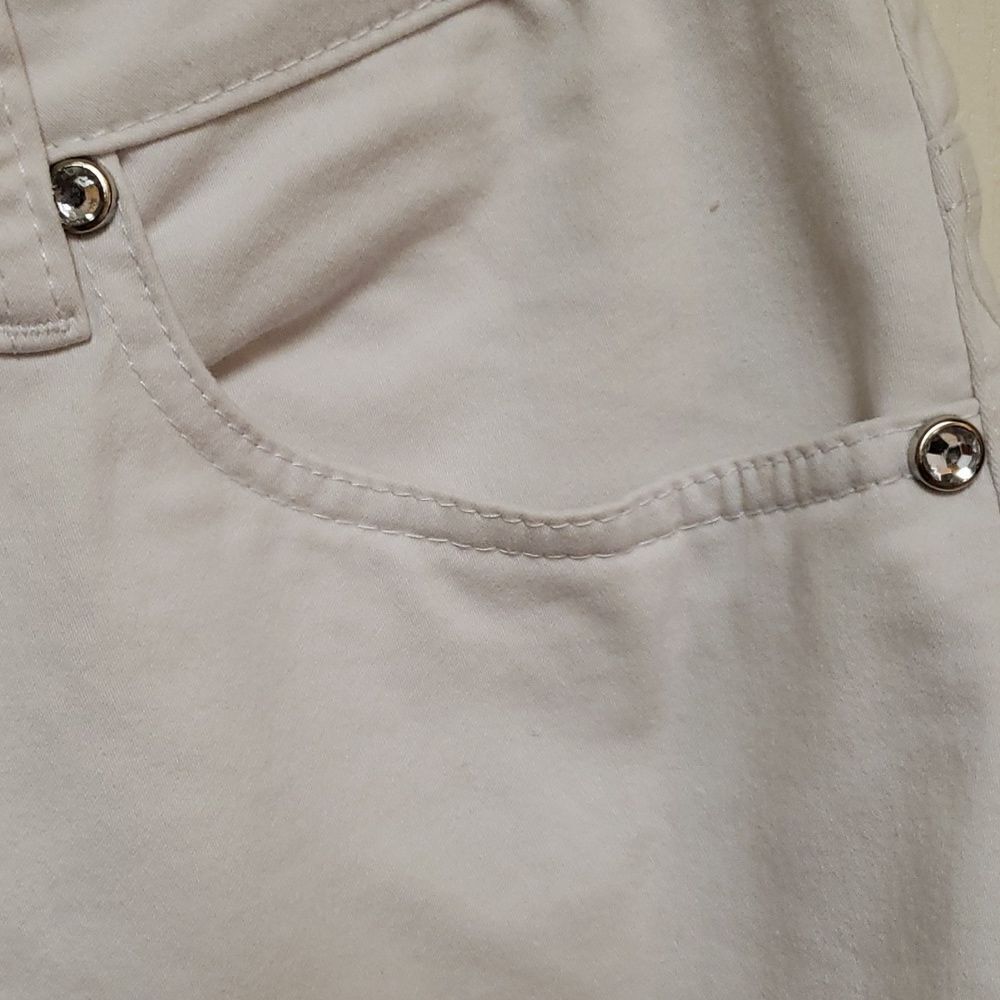 🌹Luxury Blues White Jeans Rhinestone Button and Studs sz 16 - Picture 4 of 10